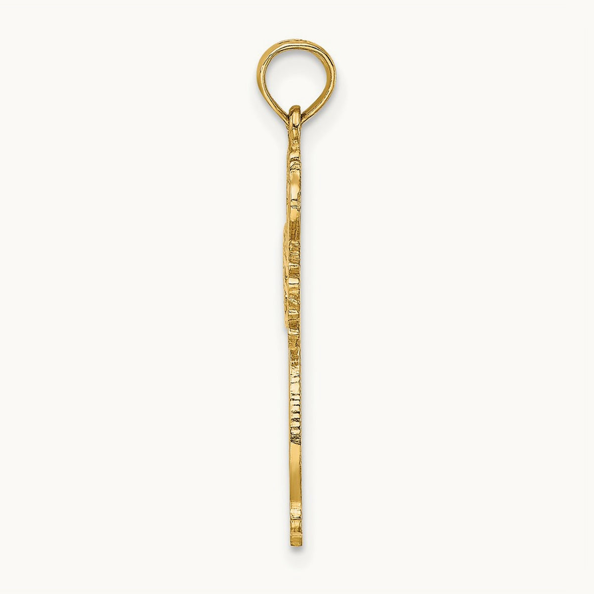 Cut-Out Scroll Framed Cross Charm, 14K