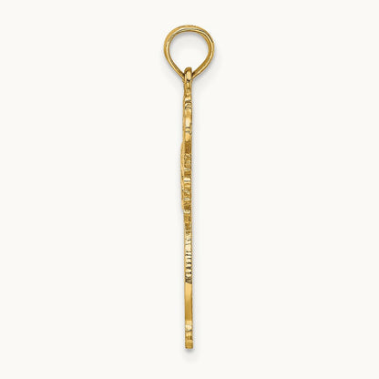 Cut-Out Scroll Framed Cross Charm, 14K
