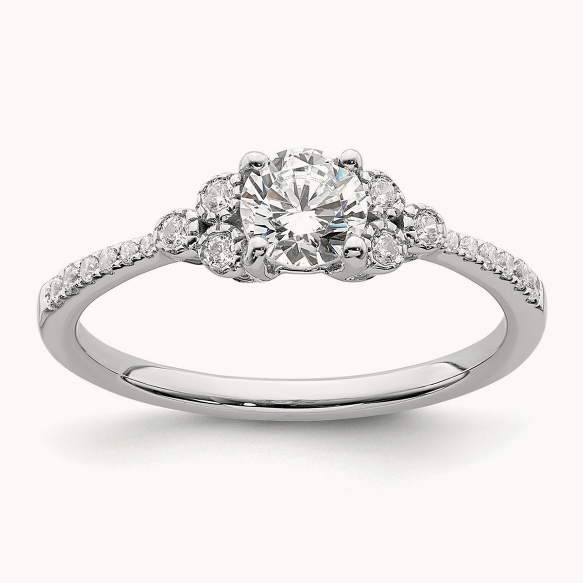 1/2ct Round Semi-Mount Engagement Dia Ring, 14K White Gold