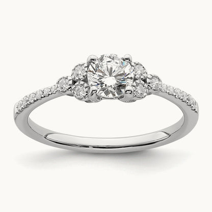 1/2ct Round Semi-Mount Engagement Dia Ring, 14K White Gold