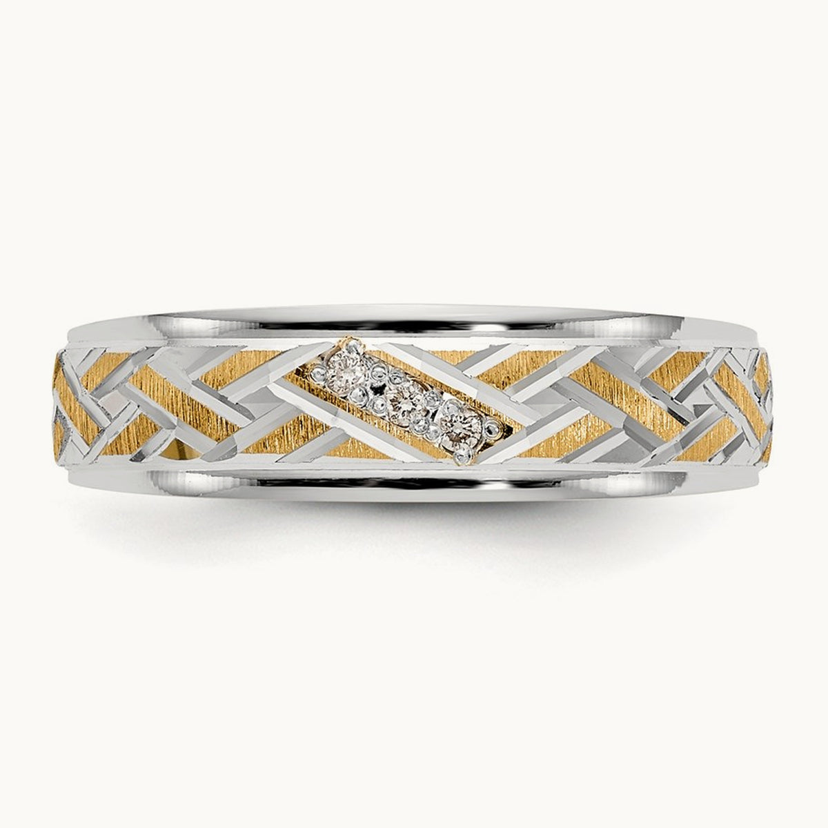 AA Quality Trio Mens Complete Wedding Band, 14K