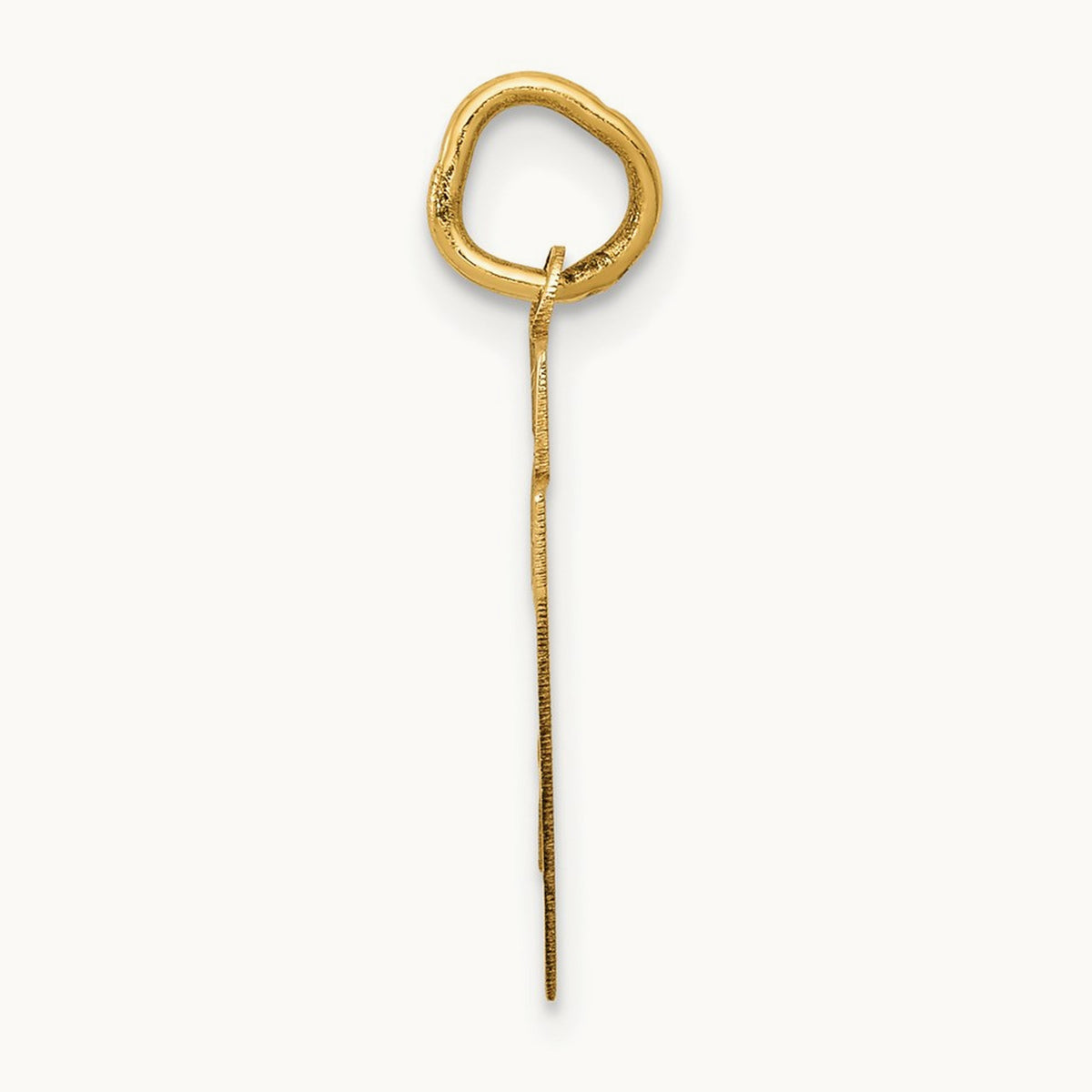 Small Satin Number 27 Charm — 14K Yellow Gold