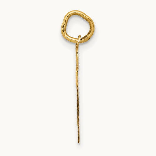 Small Satin Number 27 Charm — 14K Yellow Gold