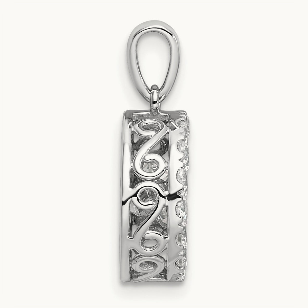 Vibrant Circle Pendant, 0.75-1.50 ct tw Lab-Grown Diamond — 1 1/2 ct, 14K White Gold