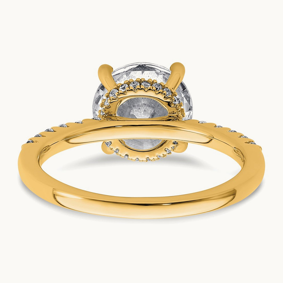 Round Engagement Ring, 1.25-2.75 ct tw Lab-Grown Diamond — 2 3/4 ct, 14K Yellow Gold