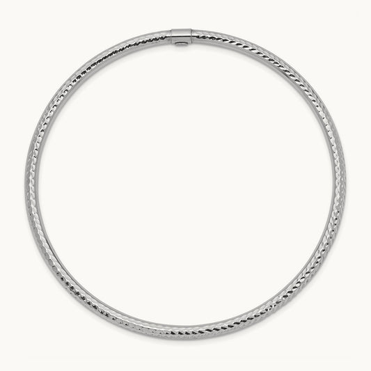 Diamond-cut Slip-on Bangle — 3mm