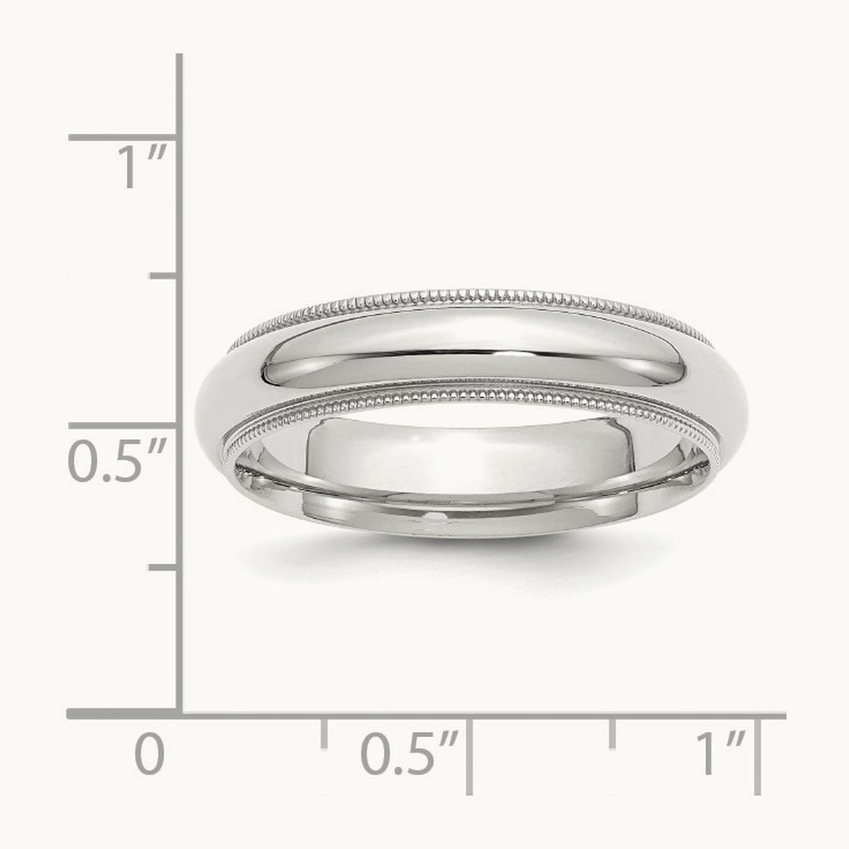 Milgrain Comfort Fit Band — 14K White Gold, 5mm