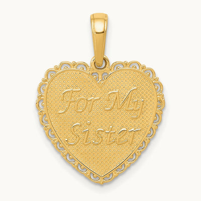 Reversible FOR MY SISTER-FRIENDS FOREVER Pendant, 14K
