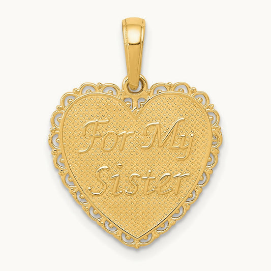 Reversible FOR MY SISTER-FRIENDS FOREVER Pendant, 14K