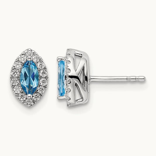 Topaz Dec Birthstone Post Earrings, 0.20 ct tw Lab-Grown Diamond