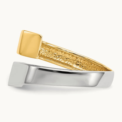 Square Overlapping Ring, 14K Two-tone