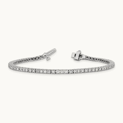 AA Diamond Tennis Bracelet — 14K White Gold, 1.258 ct
