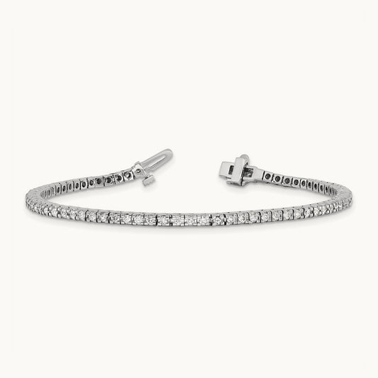 AA Diamond Tennis Bracelet — 14K White Gold, 1.258 ct