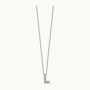 Initial L Necklace, 0.10 ct tw Lab-Grown Diamond
