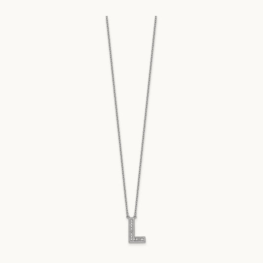 Initial L Necklace, 0.10 ct tw Lab-Grown Diamond