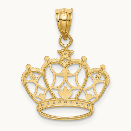 Crown Pendant, 14K with Rhodium