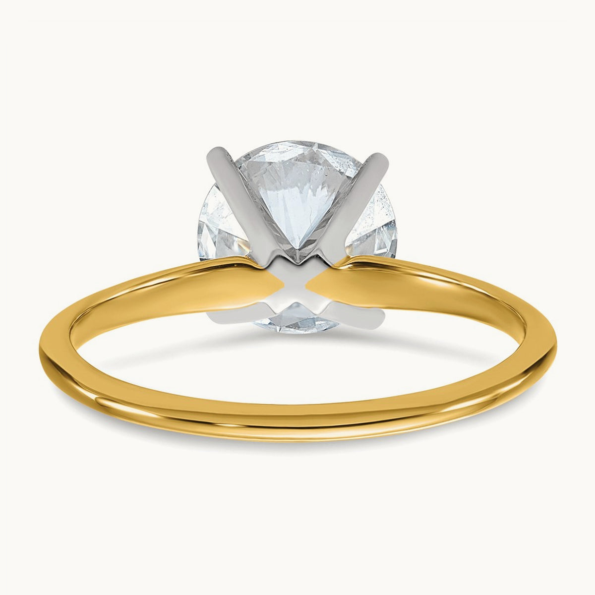 Round Solitaire Engagement Ring, 2.00 ct tw Lab-Grown Diamond — 14K Two-Tone