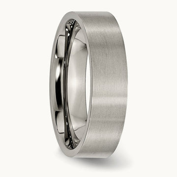Brushed Flat Band, 6mm, Titanium