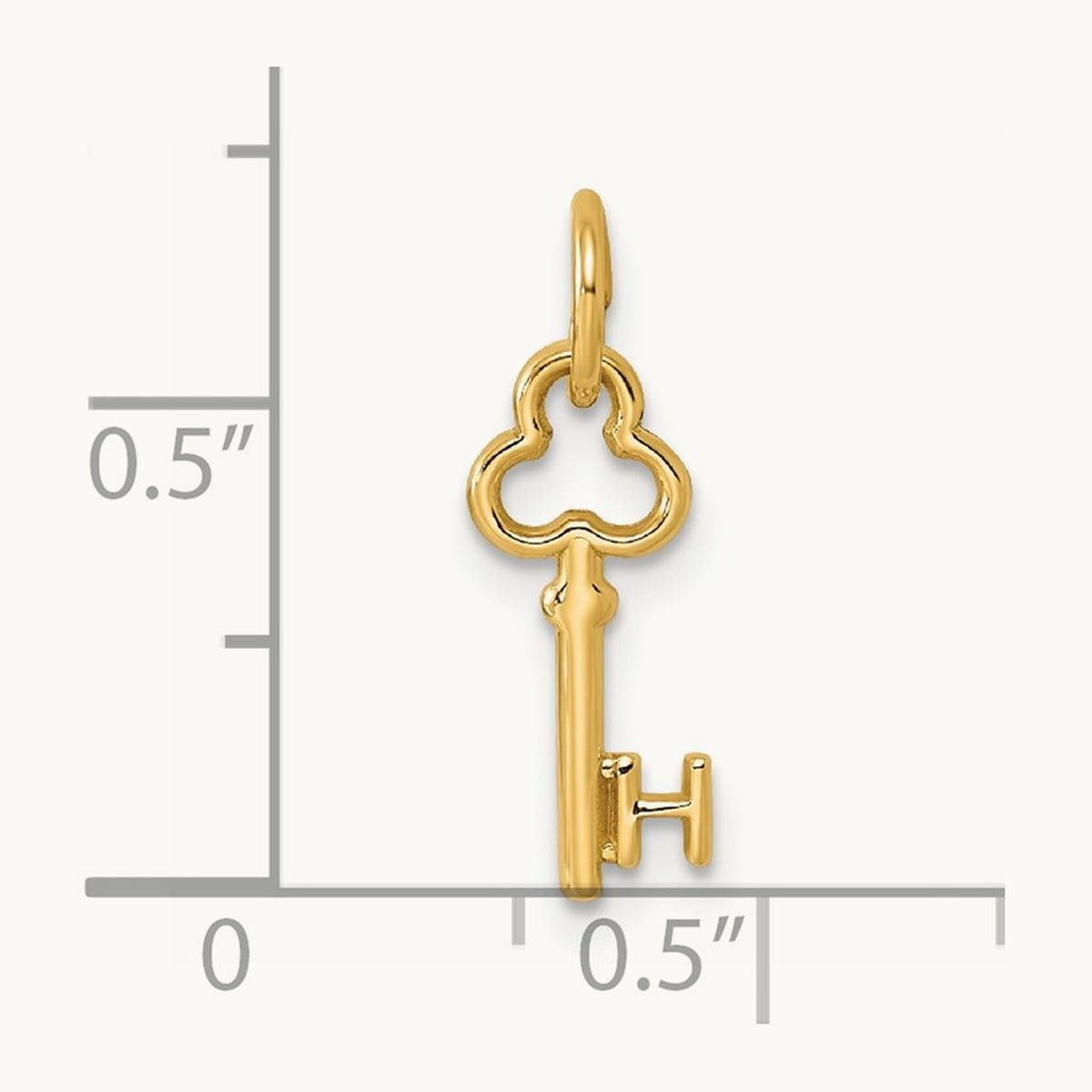 Key Initial Charm — 14K Yellow Gold, H