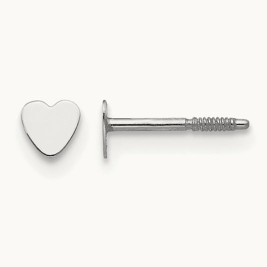 Madi K Tiny Heart Baby Post Earrings, 14K White Gold