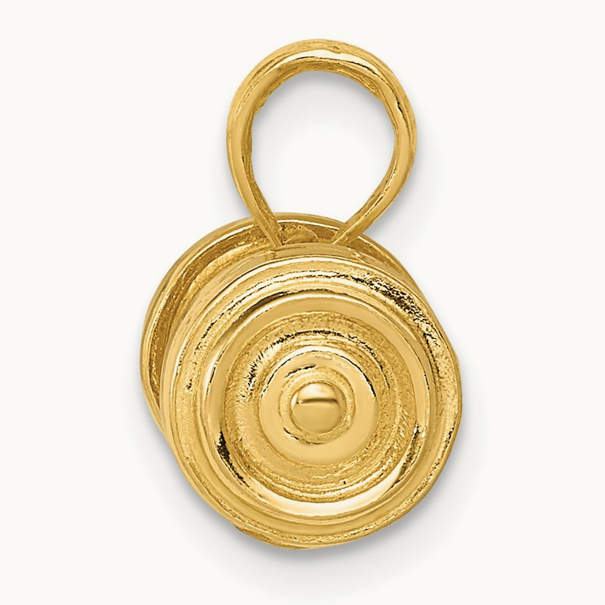 3-D Single Barbell Pendant, 14K