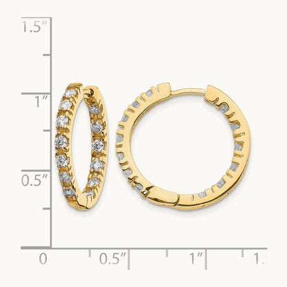 VS Diamond Hinged Hoop Earrings, 14K