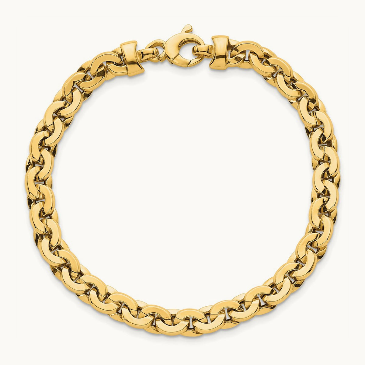 Polished Fancy Link 7.5 Inch Bracelet, 5.75mm, 14K