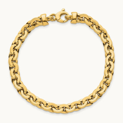 Polished Fancy Link 7.5 Inch Bracelet, 5.75mm, 14K