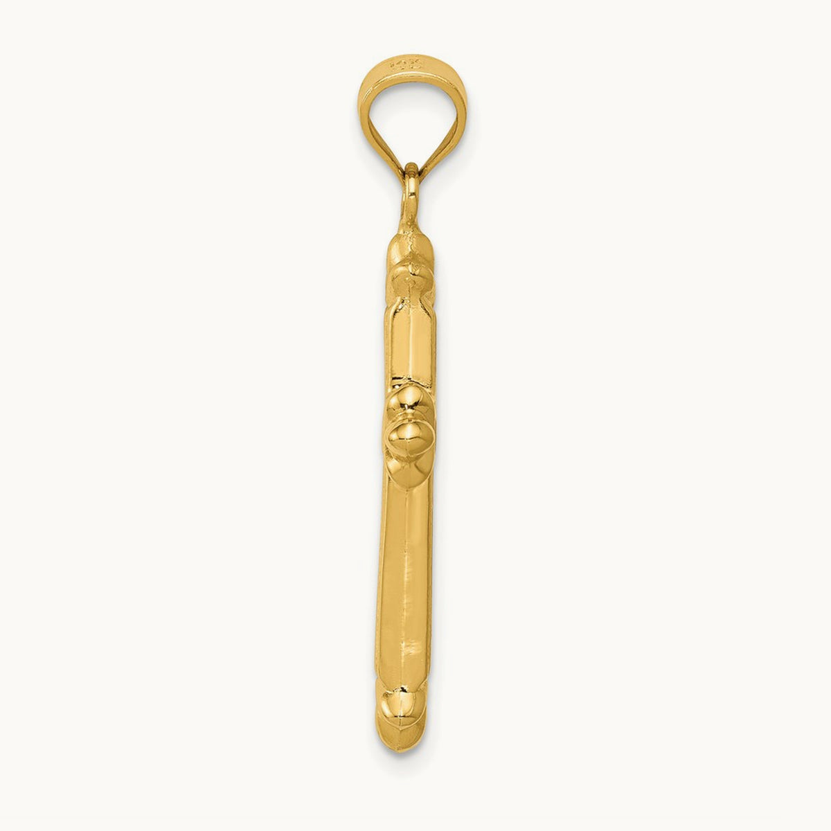 Reversible Diamond-cut Cross Pendant, 14K