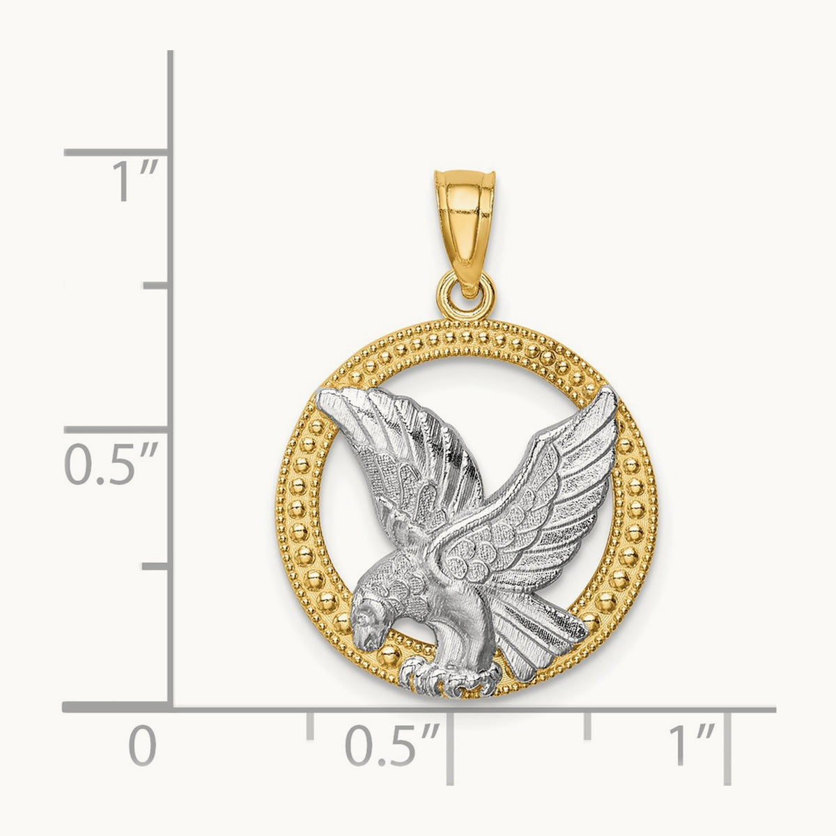 w/Rhodium Eagle Pendant, 14K