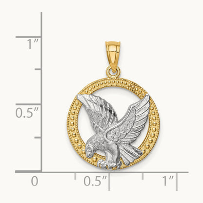 w/Rhodium Eagle Pendant, 14K