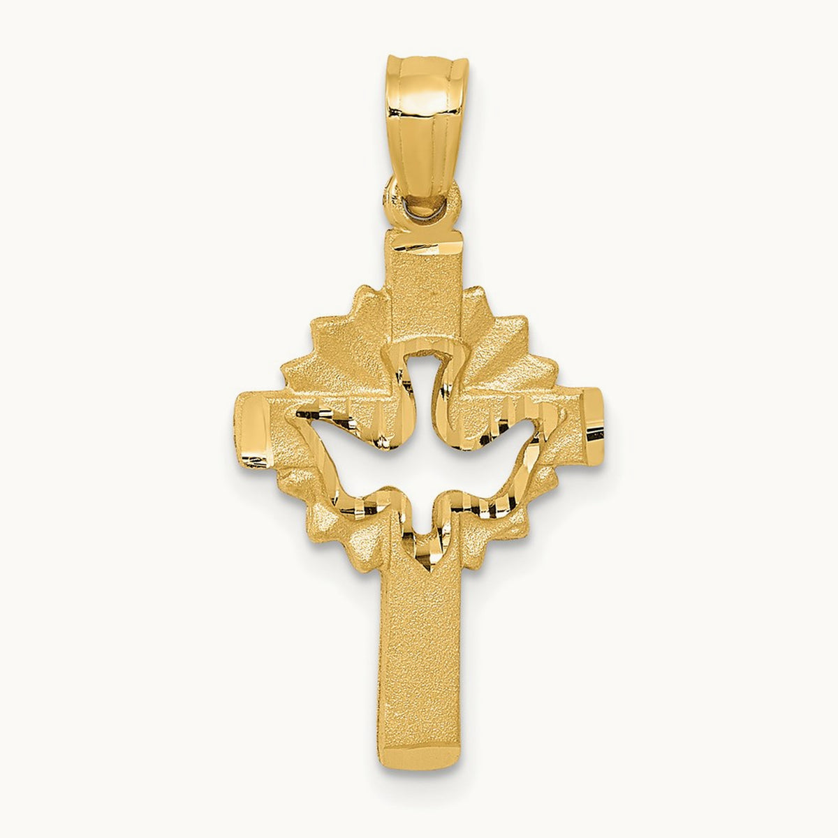 Dove Cross Charm, 14K