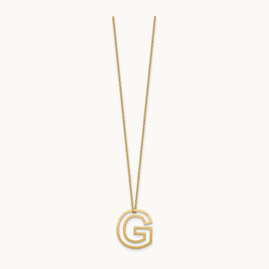 Sterling Silver/Gold-Plated Cut Out Slide Initial G Necklace