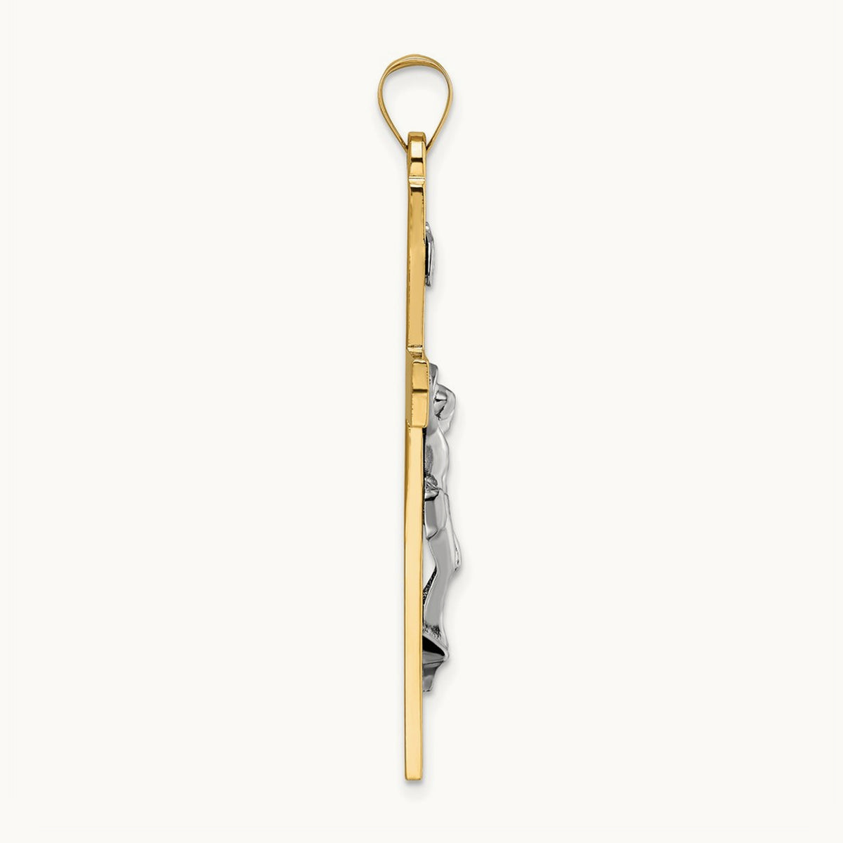 Polished Solid INRI Crucifix Pendant — 47.6mm