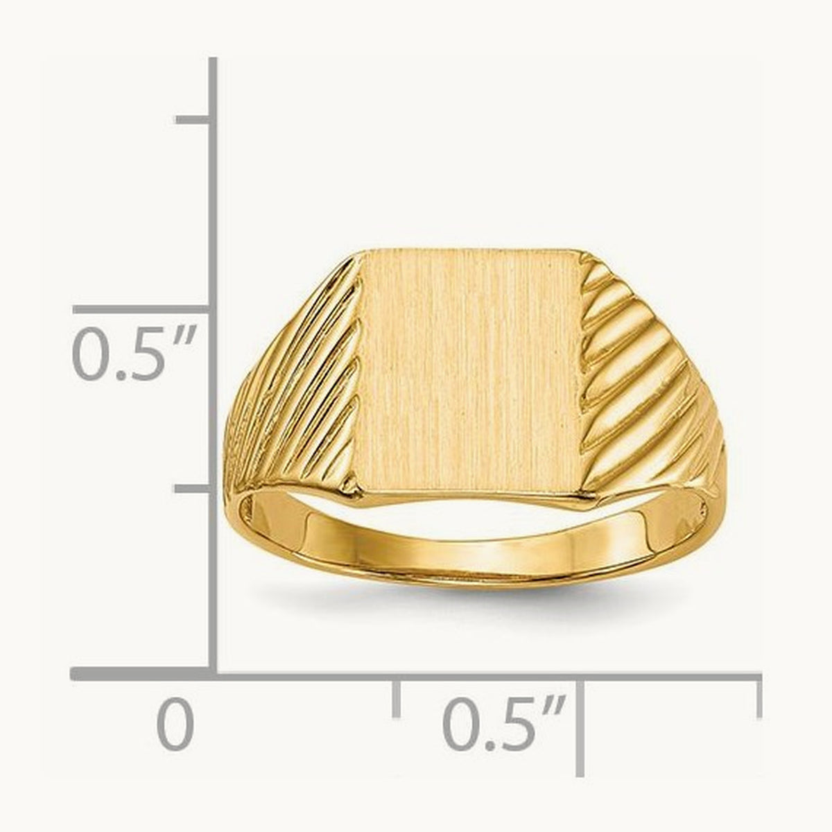 8.0x9. Open Back Signet Ring, 5mm, 14K