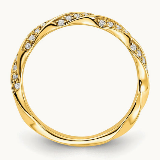 Complete Twisted Diamond Wedding Band, 14K