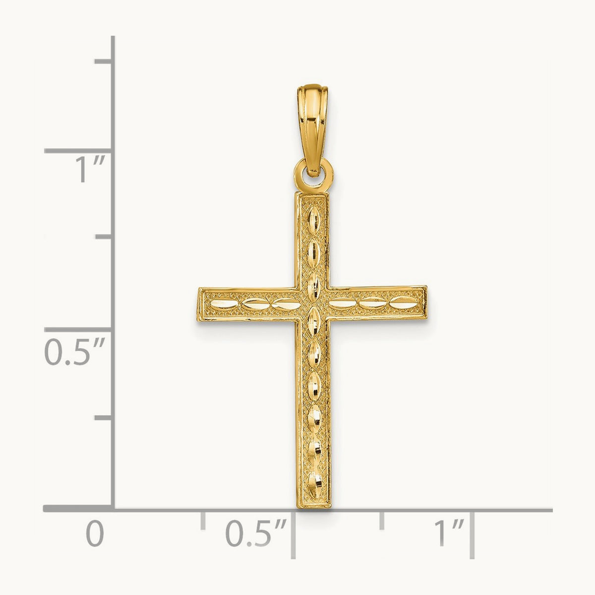 Reversible FAITH HOPE LOVE Cross Pendant, 14K