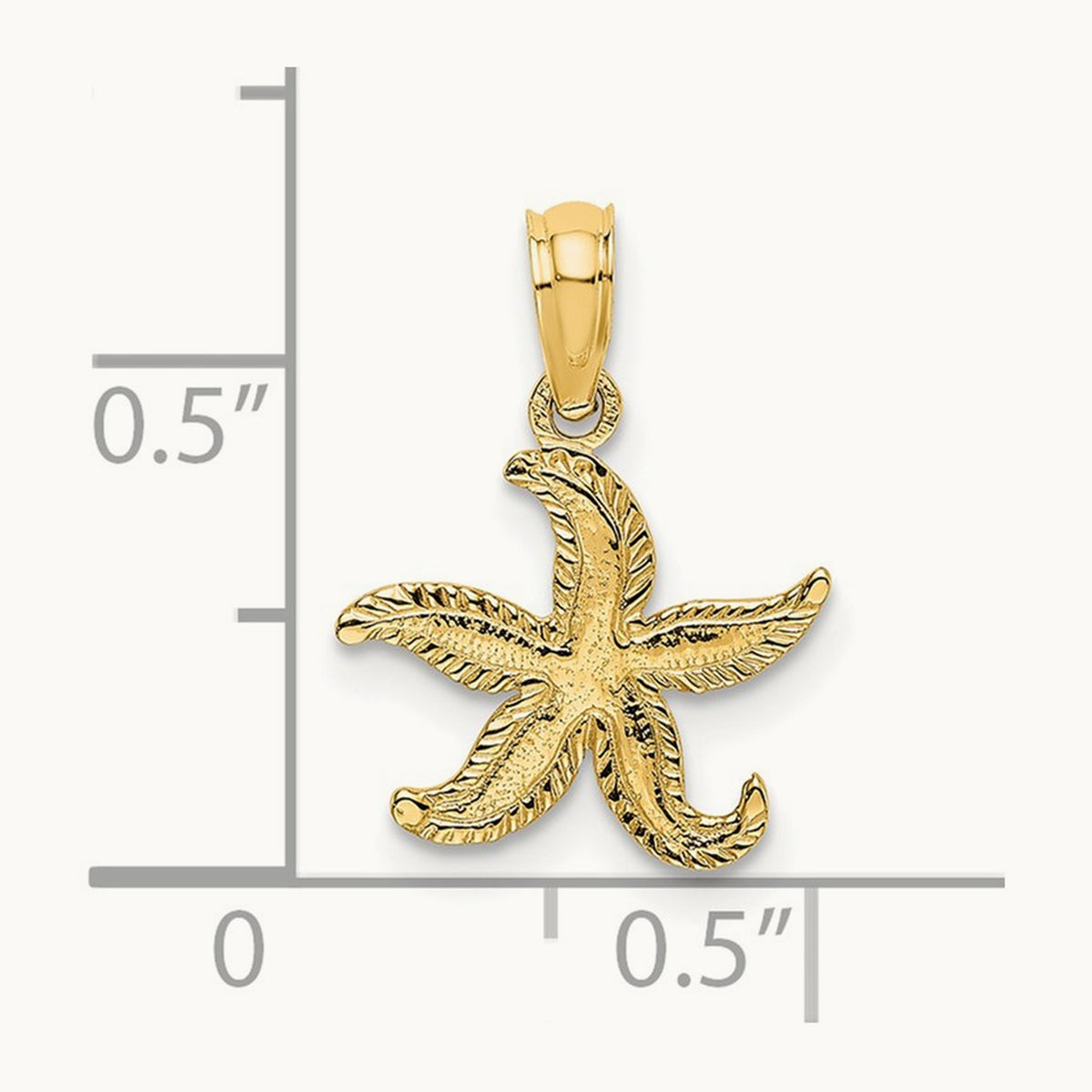 Flat Starfish Charm — 15mm