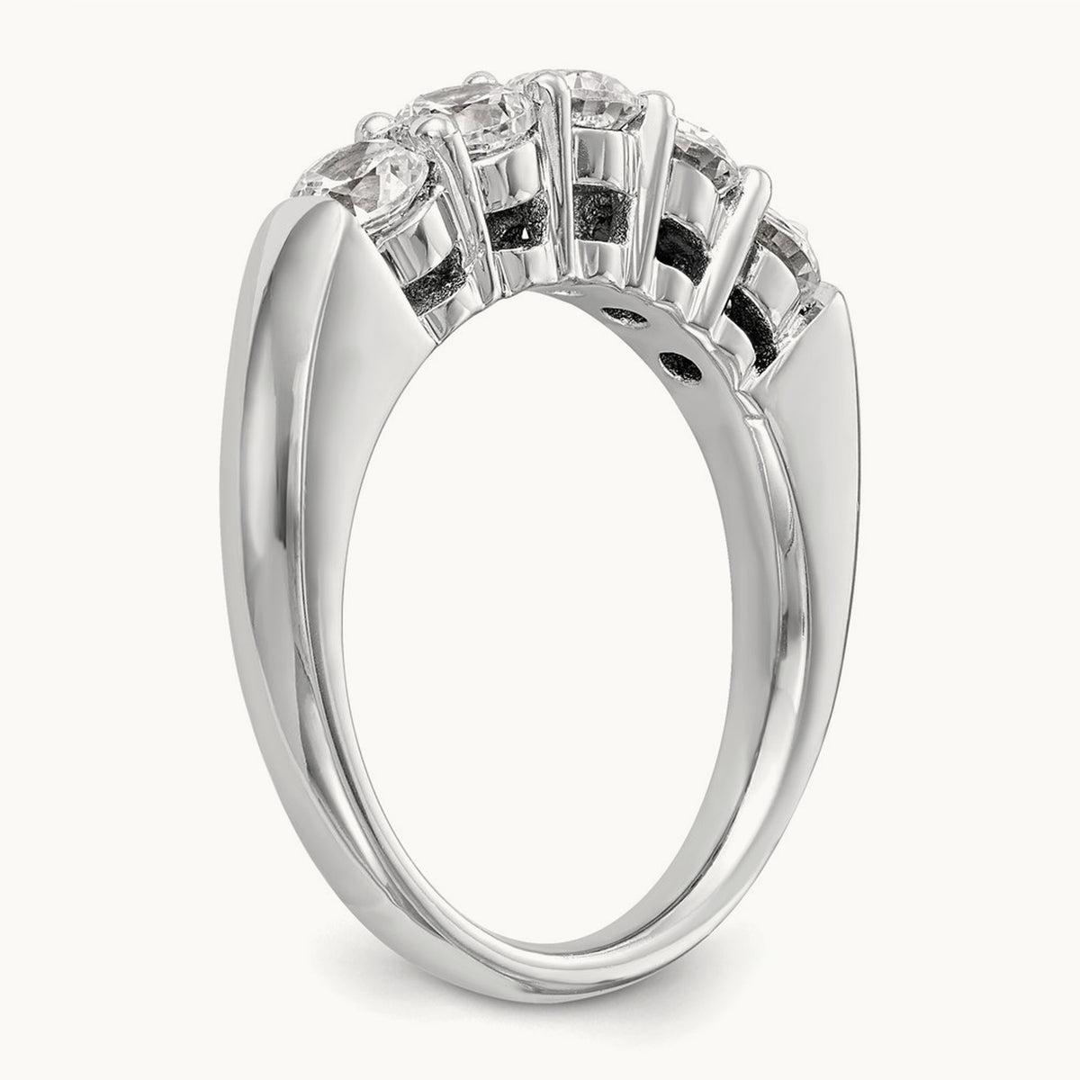 5-Stone Diamond Band, 14K White Gold