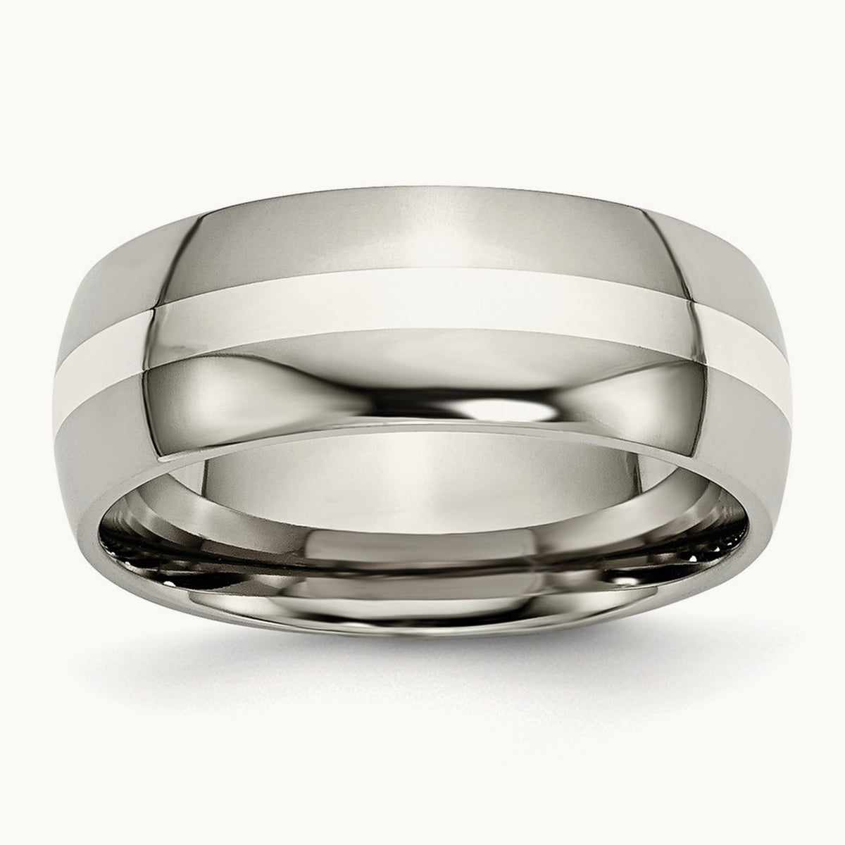Polished w/ Inlay Band — Titanium/SS, 8mm