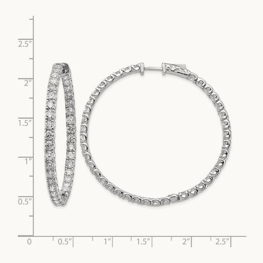 In/Out Safety Clasp Hoop Earrings, 7.25 ct tw Lab-Grown Diamond