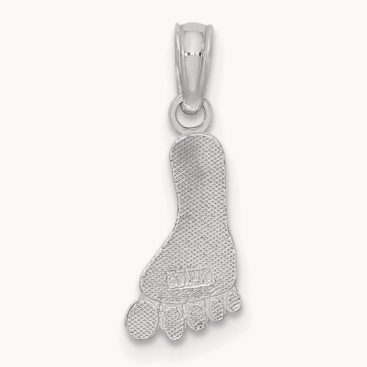 Polished Foot Charm, 14K White Gold