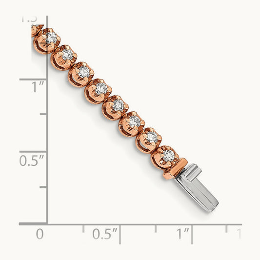 Diamond Bracelet, 14K Rose Gold
