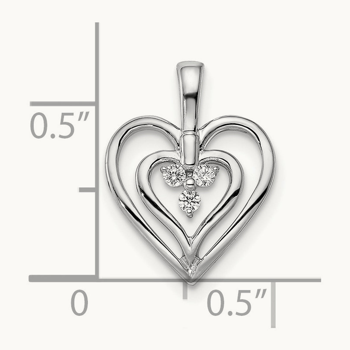 Polished Heart Diamond Pendant — photo set