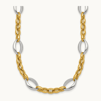 Polished Fancy Oval Link Necklace — photo set