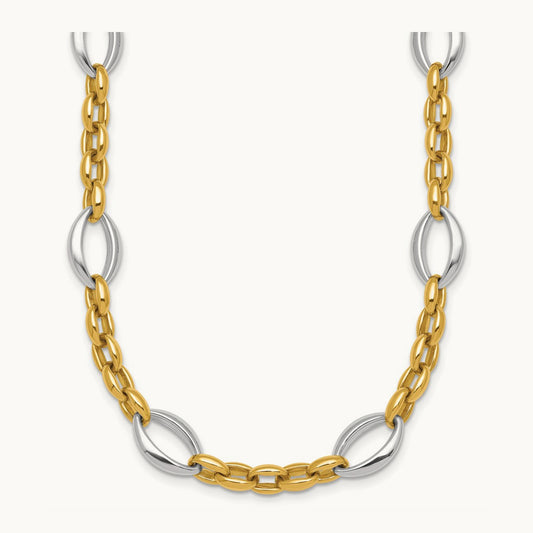 Polished Fancy Oval Link Necklace — photo set