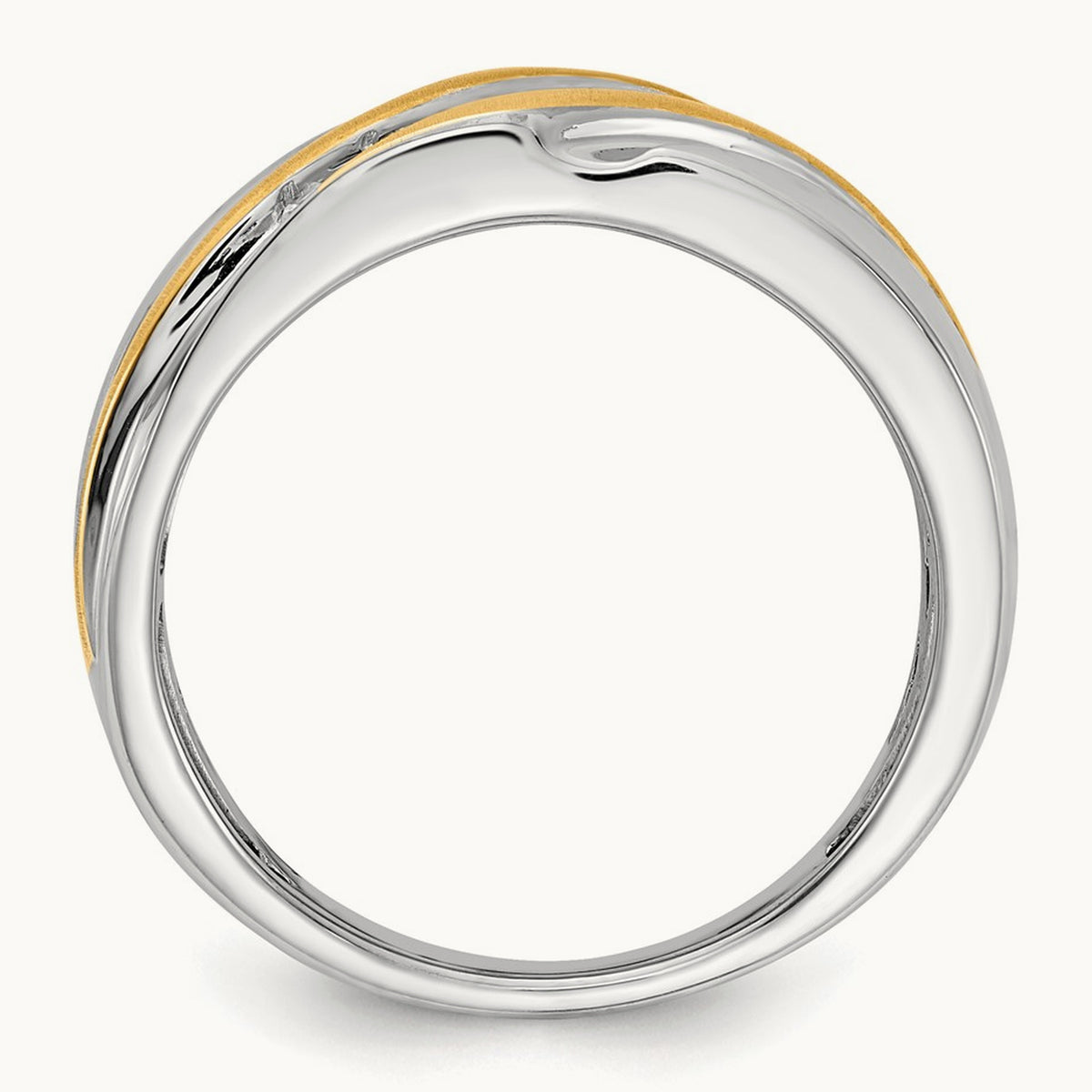 Diamond Men's Ring, SATIN: UP&DOWN, 14K Two-tone