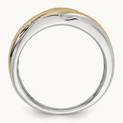 Diamond Men's Ring, SATIN: UP&DOWN, 14K Two-tone