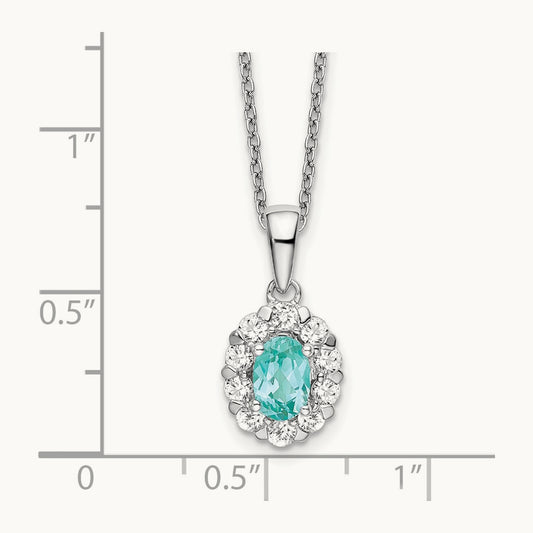 Created Paraiba Pendant Necklace, 0.50 ct tw Lab-Grown Diamond