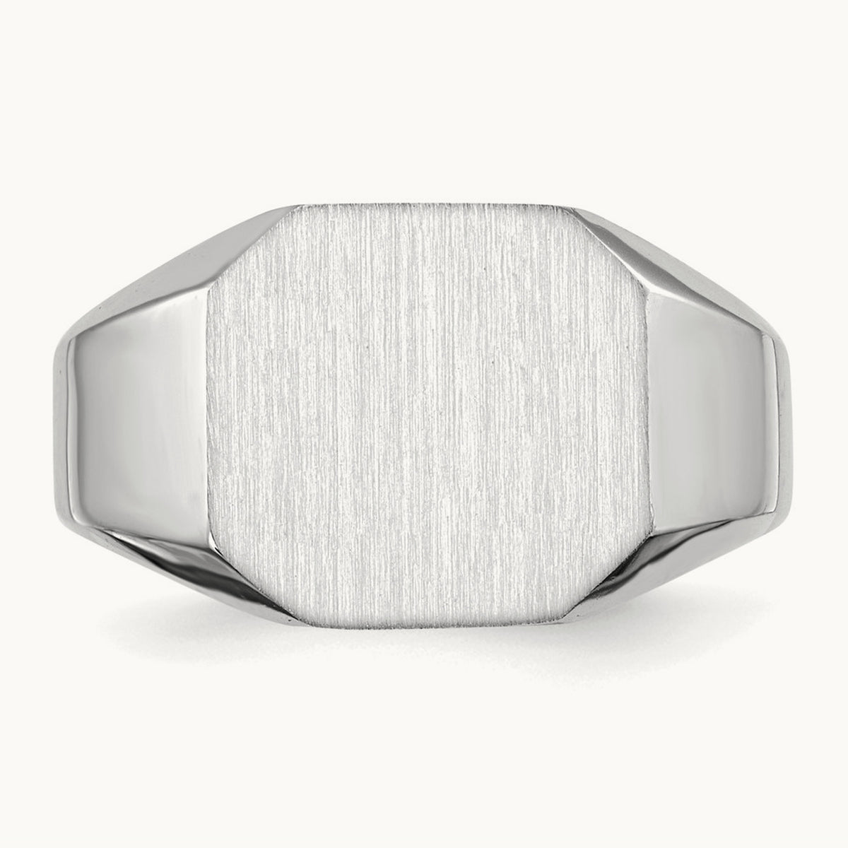 12.5x11. Open Back Signet Ring, 5mm, 14K White Gold